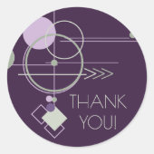 Tattoosラインワーク | ボヘミアンパープルグリーン ラウンドシール (正面)