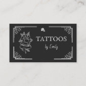 Tattoos By Your Nameシンプル Black & Whiteモダン 名刺 (正面)