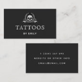 Tattoos By Your Nameシンプル Black & White Gothic 名刺 (正面/裏面)