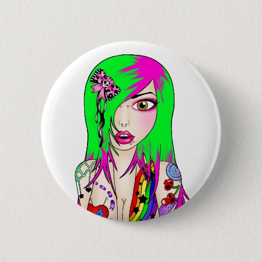 Tatty Lizzie 缶バッジ (正面)