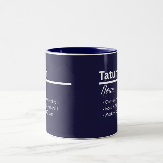 Tatum Personalized Name Coffee Mug ツートーンマグカップ (中央)