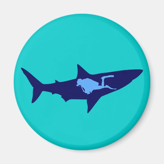 Taucher Hai diver shark マグネット (正面)