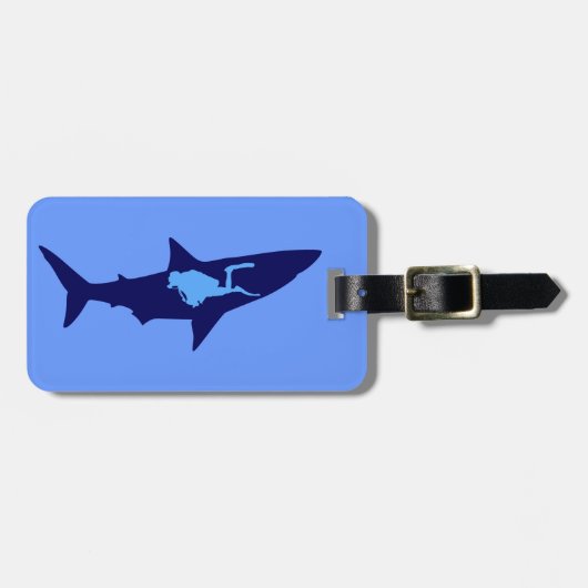 Taucher Hai diver shark ラゲッジタグ (正面横)
