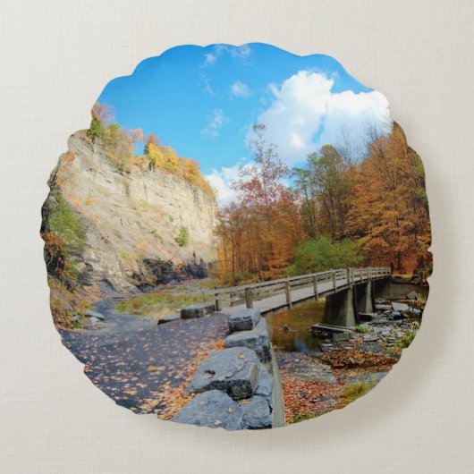 Taughannockは公園州立下ります ラウンドクッション (正面)