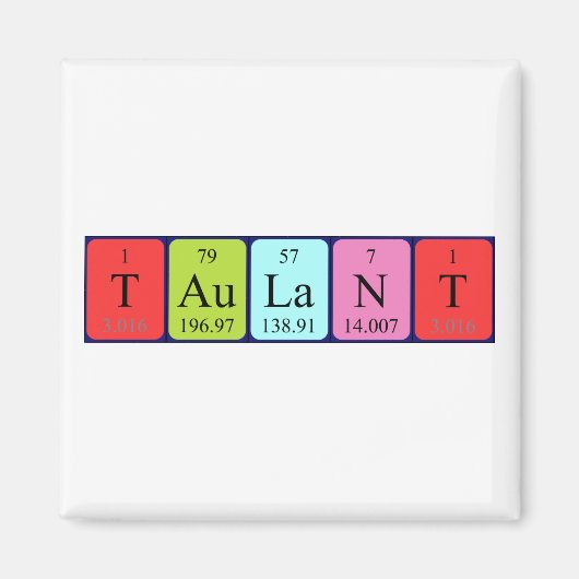 Taulant周期表名磁石 マグネット (正面)