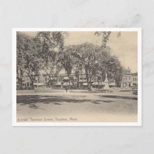Taunton MA, The Green, 1915 ポストカード (正面)