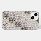 Taupeおよび赤面マトリクスデザイン Case-Mate iPhoneケース (裏面 (横))