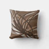 TaupeおよびBrown Neutral抽象芸術リボン クッション (正面)