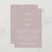 Taupeと白シンプルリースの結婚詳細カード 出欠カード (正面/裏面)