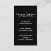 Taupeと白パタストライプのーン黒モノグラム 名刺 (裏面)