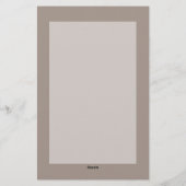 TaupeとPinkのフローラパーソナライズされた具 便箋 (裏面)