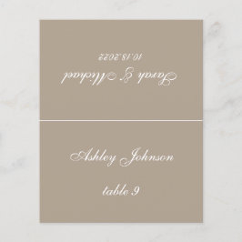 Taupeのシンプル結婚座席表印刷ゲスト名