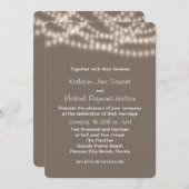 TaupeのString Lights結婚式招待状 招待状 (正面/裏面)