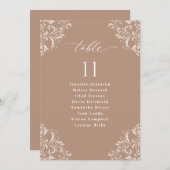 Taupeエレガントの結婚座席表の看板 招待状 (正面/裏面)