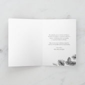 Taupeグリーンボタニカルフレーム写真クリスマス シーズンカード (内部)