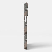 Taupeグレーブラウンブラックミッドセンチュリーピクセルパターン iPhoneケース (右側面)