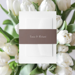 Taupeシンプルスタイル化された名結婚前 招待状ベリーバンド