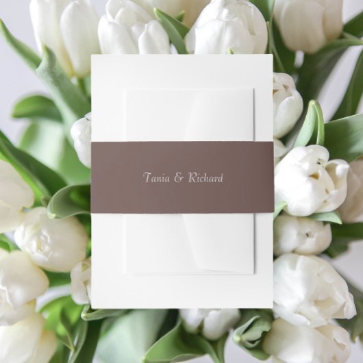 Taupeシンプルスタイル化された名結婚前 招待状ベリーバンド