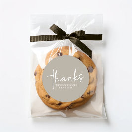 Taupeスクリプミニマルトブライダルシャワーお気に入りシール ラウンドシール