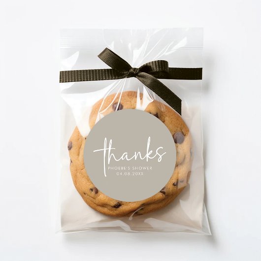 Taupeスクリプミニマルトブライダルシャワーお気に入りシール ラウンドシール