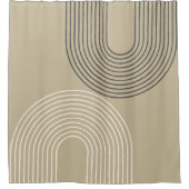 Taupeニュートラルミニマル主義者 シャワーカーテン (正面)