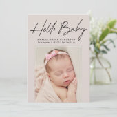 Taupeハローベビー2フォト誕生 案内状 (スタンド正面)