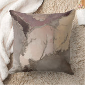 Taupeパレットインクおよび金ゴールド抽象芸術装飾用クッション クッション (ブランケット)