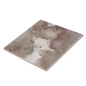 Taupeパレットインクと金ゴールド抽象芸術 タイル (側面)