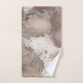 Taupeパレットインクと金ゴールド抽象芸術 バスタオルセット (ハンドタオル)