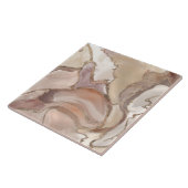 Taupeパレット液体大理石および金ゴールド抽象芸術 タイル (側面)