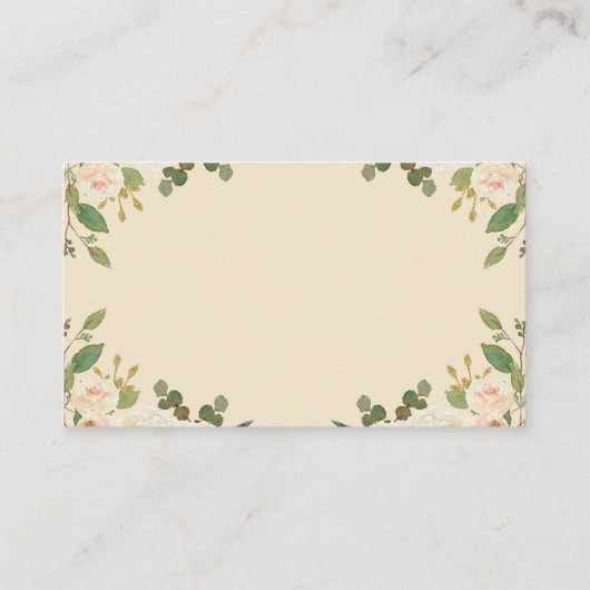 Taupeピーチフローラ赤ちゃんシャワー予約リクエスト エンクロージャーカード (裏面)