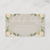 Taupeピーチフローラ赤ちゃんシャワー予約リクエスト エンクロージャーカード (正面)