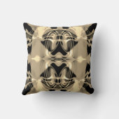 Taupeブラッククリームスワーリングモザイチ地中海のフ クッション (裏面)