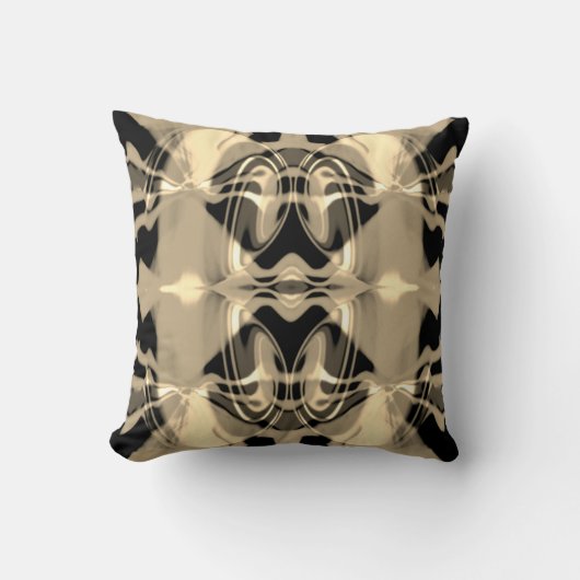 Taupeブラッククリームスワーリングモザイチ地中海のフ クッション (正面)