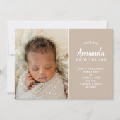 Taupeベビー写真誕生のお知らせ (正面)