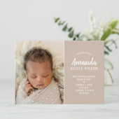 Taupeベビー写真誕生のお知らせ (スタンド正面)