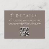 TaupeミニマルモダンリストモノグラムQRコード詳細 エンクロージャーカード (正面)