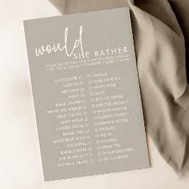 Taupeモダンは、彼女はむしろブライダルシャワーゲーム