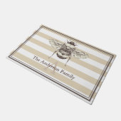 Taupeヴィンテージのまわりにとファミリ名 ドアマット (アングル)