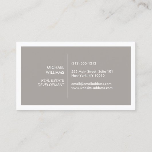 TAUPE上のイニシャル/モノグラムを含むボックスロゴ 名刺 (裏面)