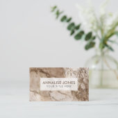 Taupe大理石および金ゴールド抽象芸術名刺 名刺 (スタンド正面)