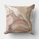 Taupe大理石および金ゴールド抽象芸術装飾用クッション クッション (正面)