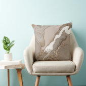 Taupe大理石および金ゴールド抽象芸術装飾用クッション クッション (椅子)