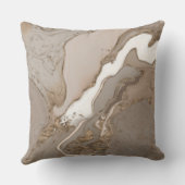 Taupe大理石および金ゴールド抽象芸術装飾用クッション クッション (裏面)