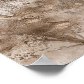 Taupe大理石および金ゴールド抽象芸術 ポスター (角)