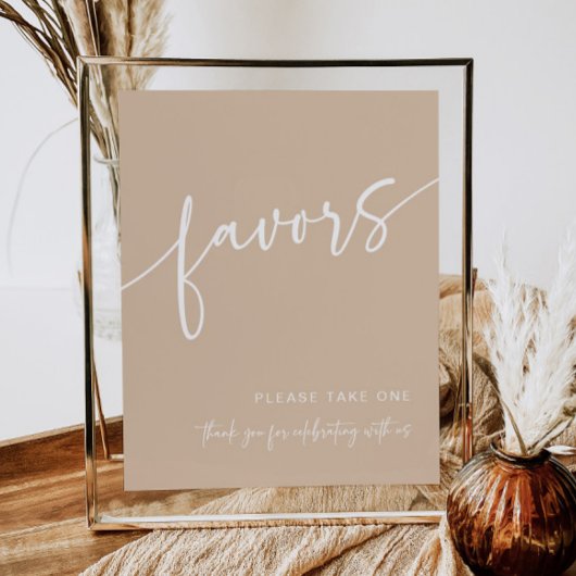 Taupe好意サインモダンミニマリストシャワーニュートラル ポスター