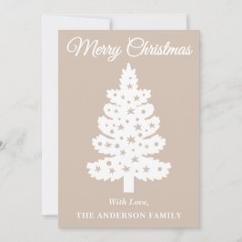 Taupe手書きスクリプトクリスマスツリー シーズンカード