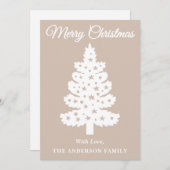 Taupe手書きスクリプトクリスマスツリー シーズンカード (正面/裏面)