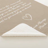 Taupe手書きメッセーパーソナライズされたジフレンド シェルパブランケット (3/4)