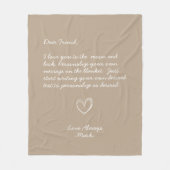 Taupe手書きメッセーパーソナライズされたジフレンド フリースブランケット (正面)